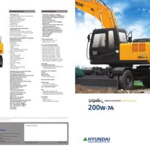 Hyundai Wheel Excavator Robex 200W-7 R200W-7 Workshop Service Manual