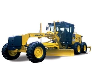 Komatsu GD555-3A grader manual operation