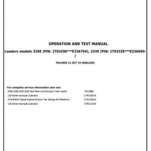 John Deere 329E 333E Track Loader IT4 S3B Engine Diagnostic Manual