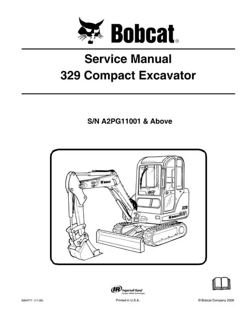 Bobcat 329 Compact Excavator Service Repair Manual