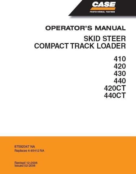 Case 410 Skid Steer Operators Manual Illustration