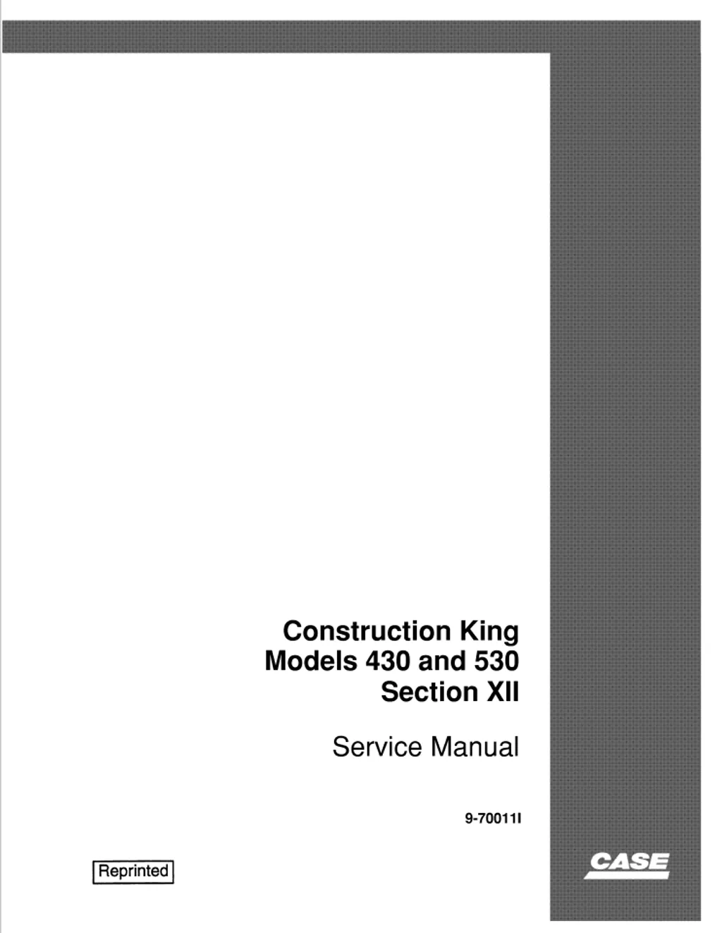 Cat Repair Manual (PDF) Case 530CK 530 Backhoe Service & Repair Manual
