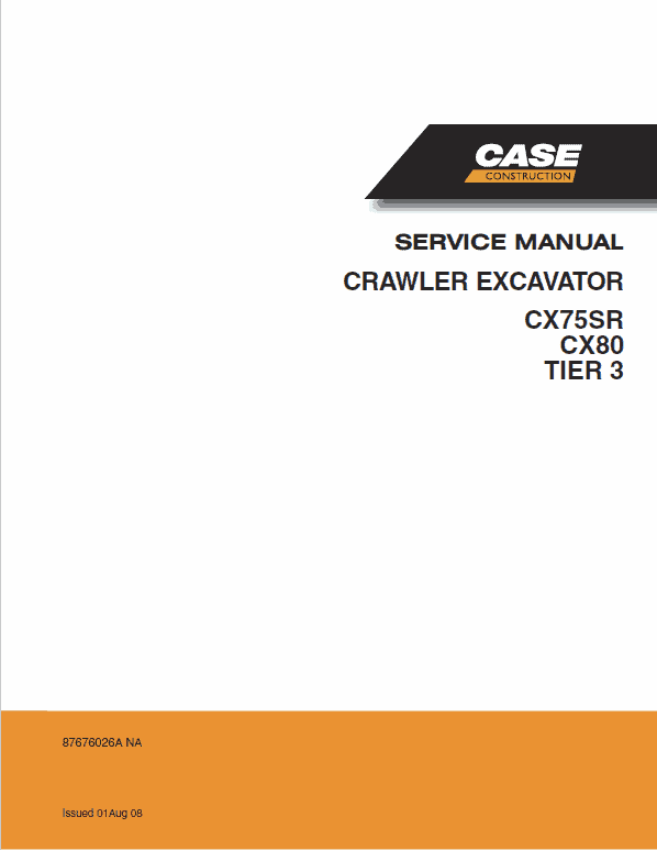 Cat Repair Manual (PDF) Case Cx75sr Tier3 Crawler Repair Manual