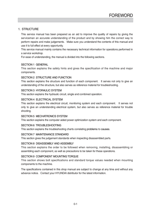 Hyundai R290LC-9 Crawler Excavator Operating Pdf Manual