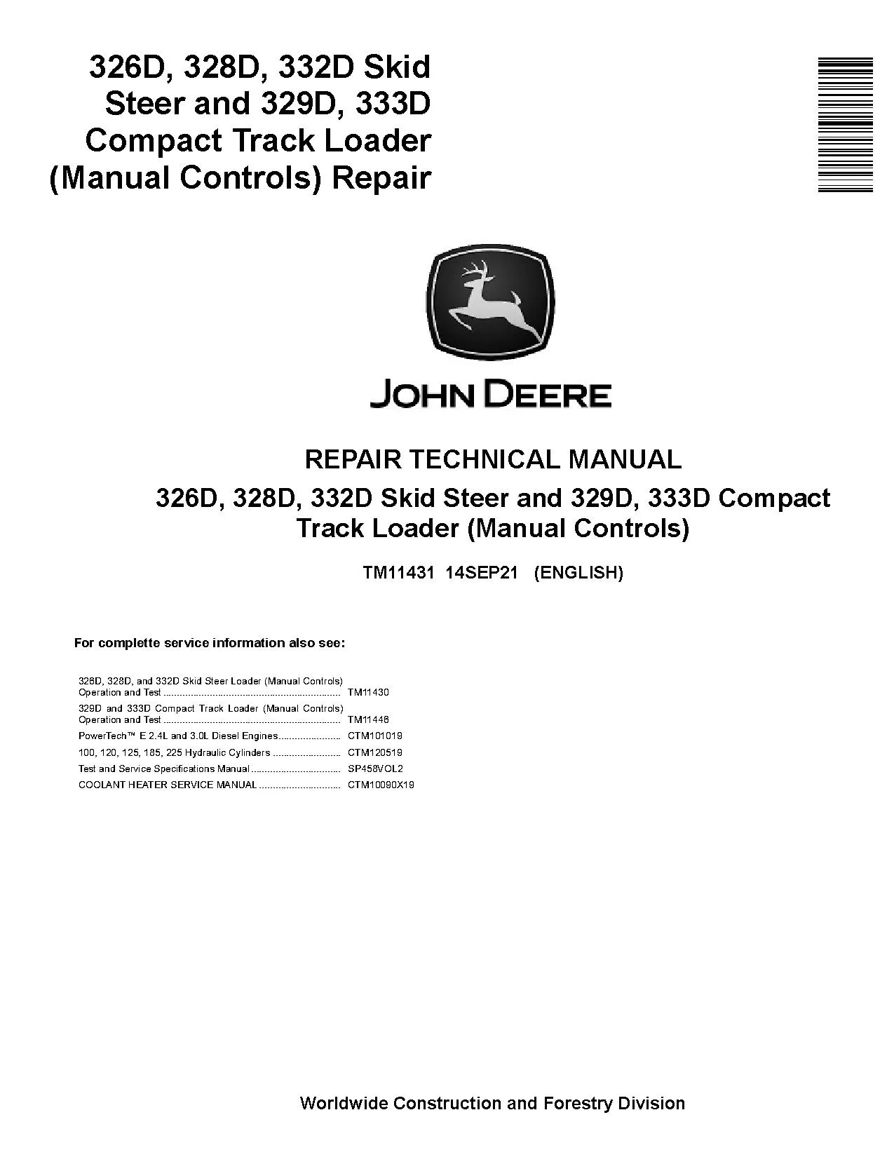 Cat Repair Manual (PDF) John Deere 329D 333D Diagnostic Manual