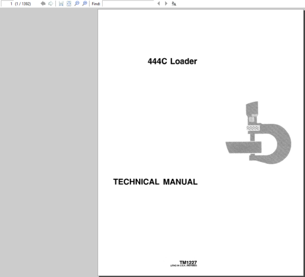 Cat Repair Manual (PDF) John Deere 444C Loader Repair Technical Manual