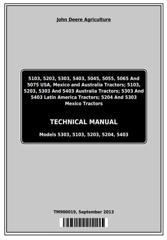 John Deere 5065 And 5075 Tractor Service Manual (tm900019)