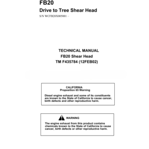 John Deere FB20 Tree Shear Head Service Manual