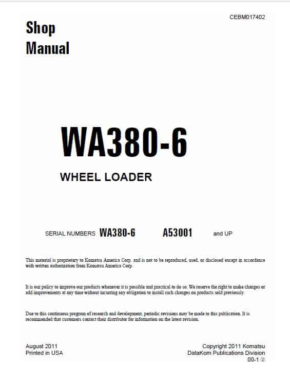 Cat Repair Manual (PDF) Wa380-6