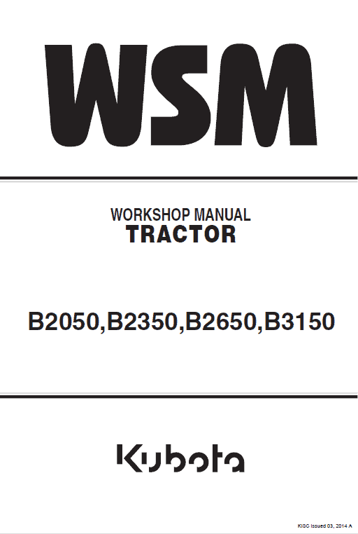 B2650 Kubota Tractor Operators Manual