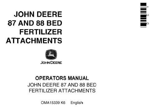 John Deere 87 And 88 Bed Fertilizer Attachments Operator’s Manual