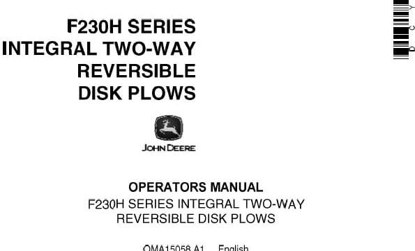 Cat Repair Manual (PDF) John Deere F230H Series Integral Two Operator’s Manual