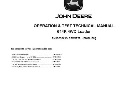 Cat Repair Manual (PDF) 644k 4WD John Deere Specs Operator's Manual