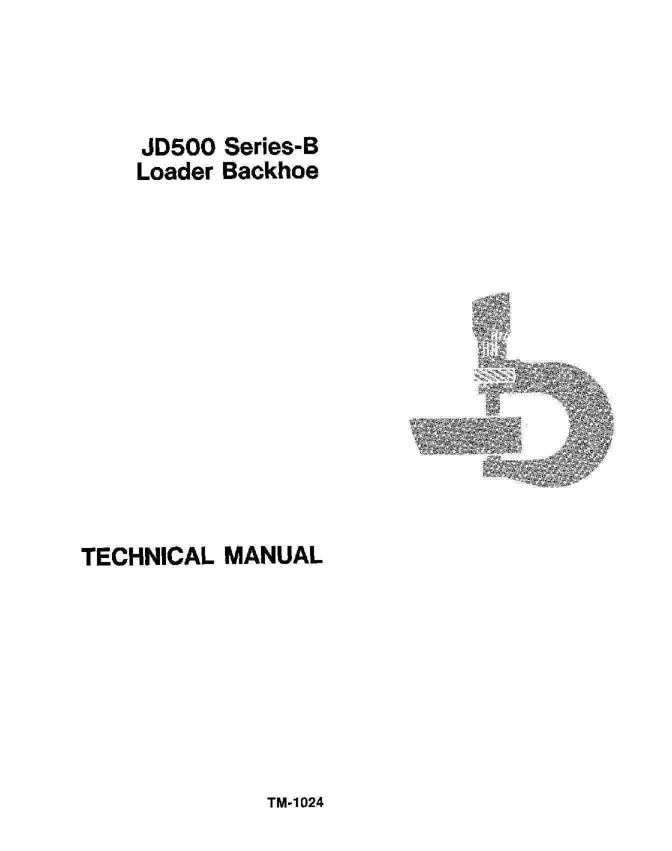 Cat Repair Manual (PDF) John Deere 500B Backhoe Loaders Technical Manual TM1024 Illustration